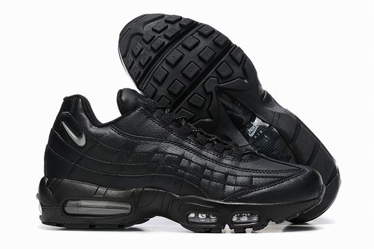 Nike Air Max 95 Black Silver Swoosh Men's Shoes-142 - Click Image to Close